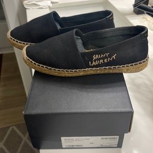 Saint Laurent Black Espadrilles Women’s Size 36